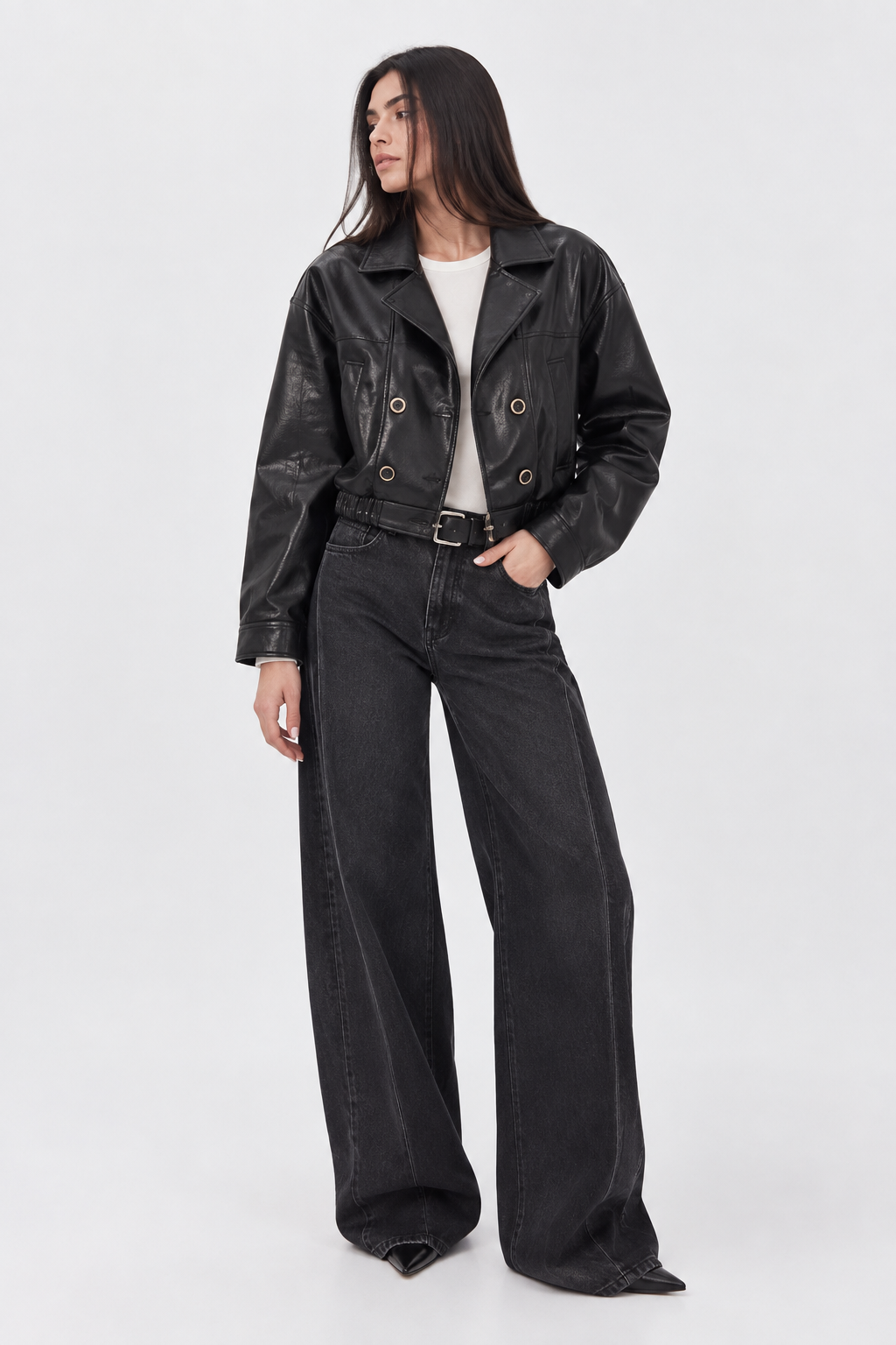 Chaqueta efecto piel