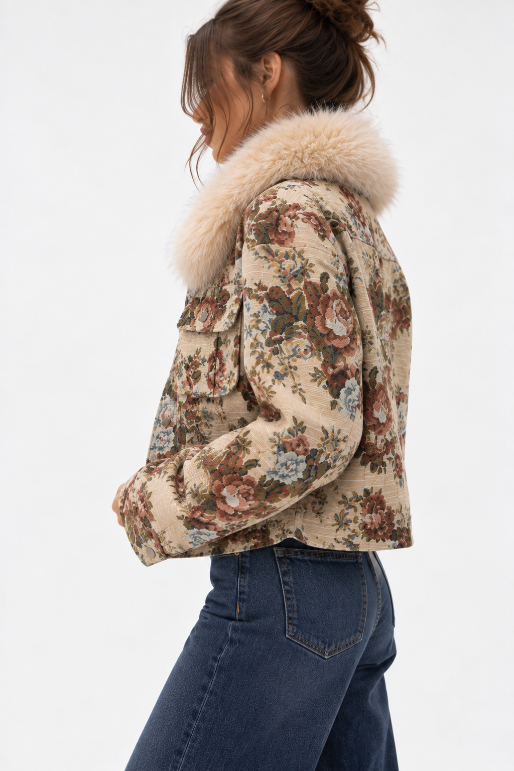 Chaqueta floral FUR.