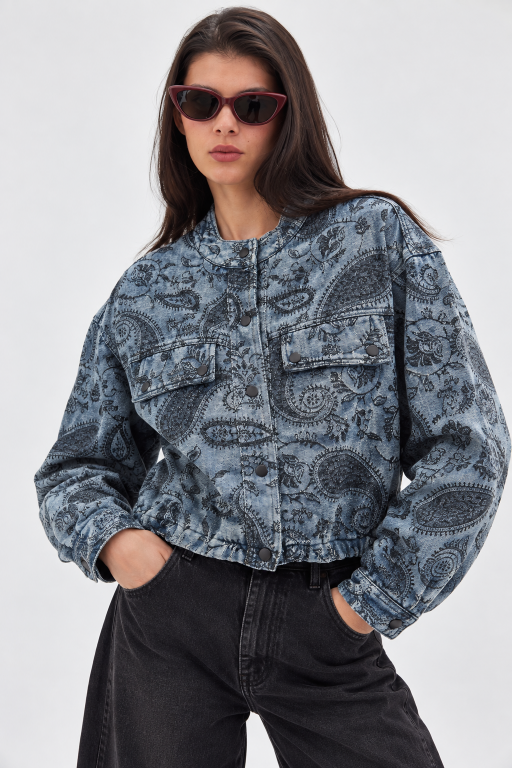 Bomber denim Paisley