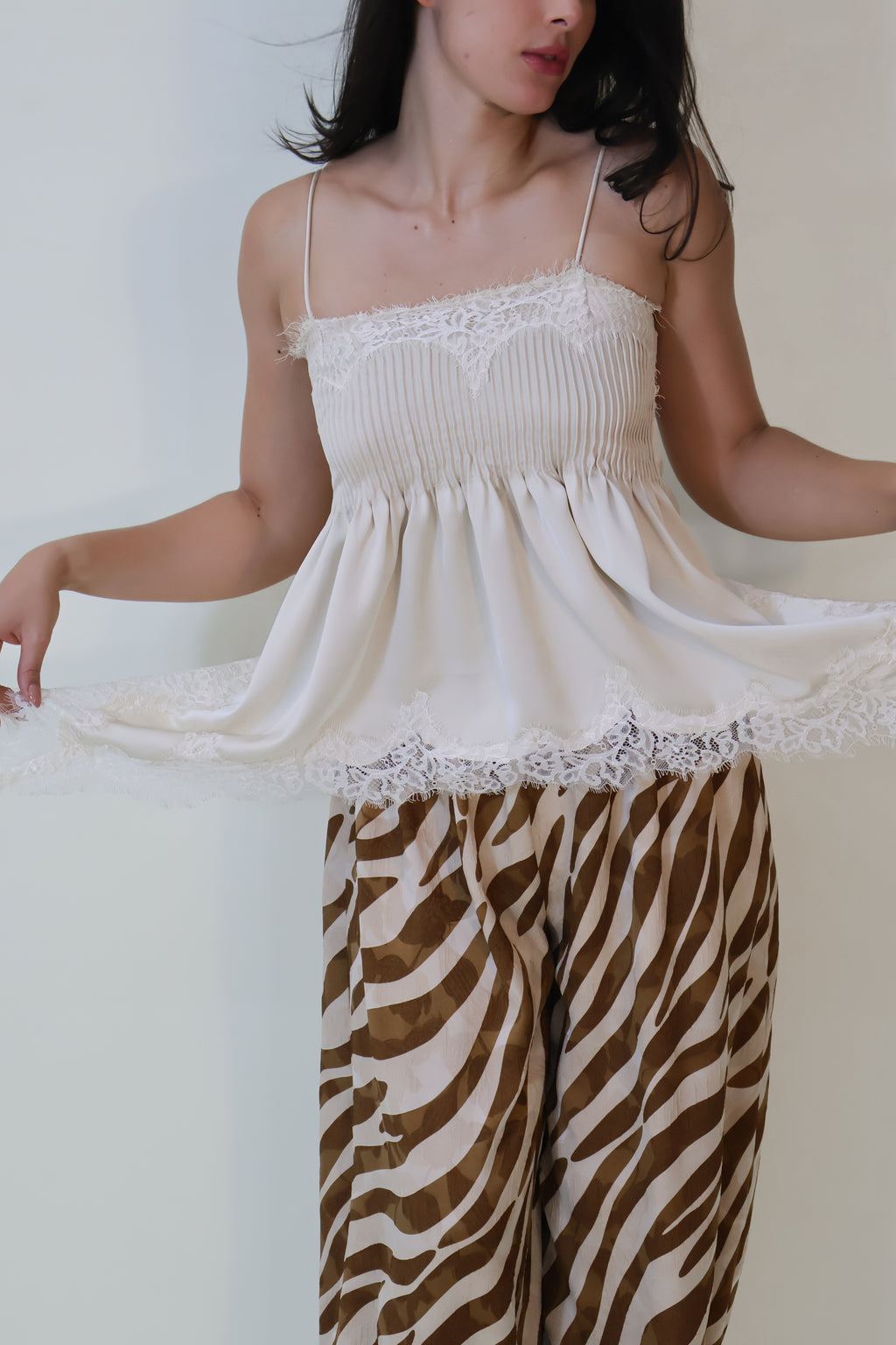 BLUSA PLIEGUES BEIGE