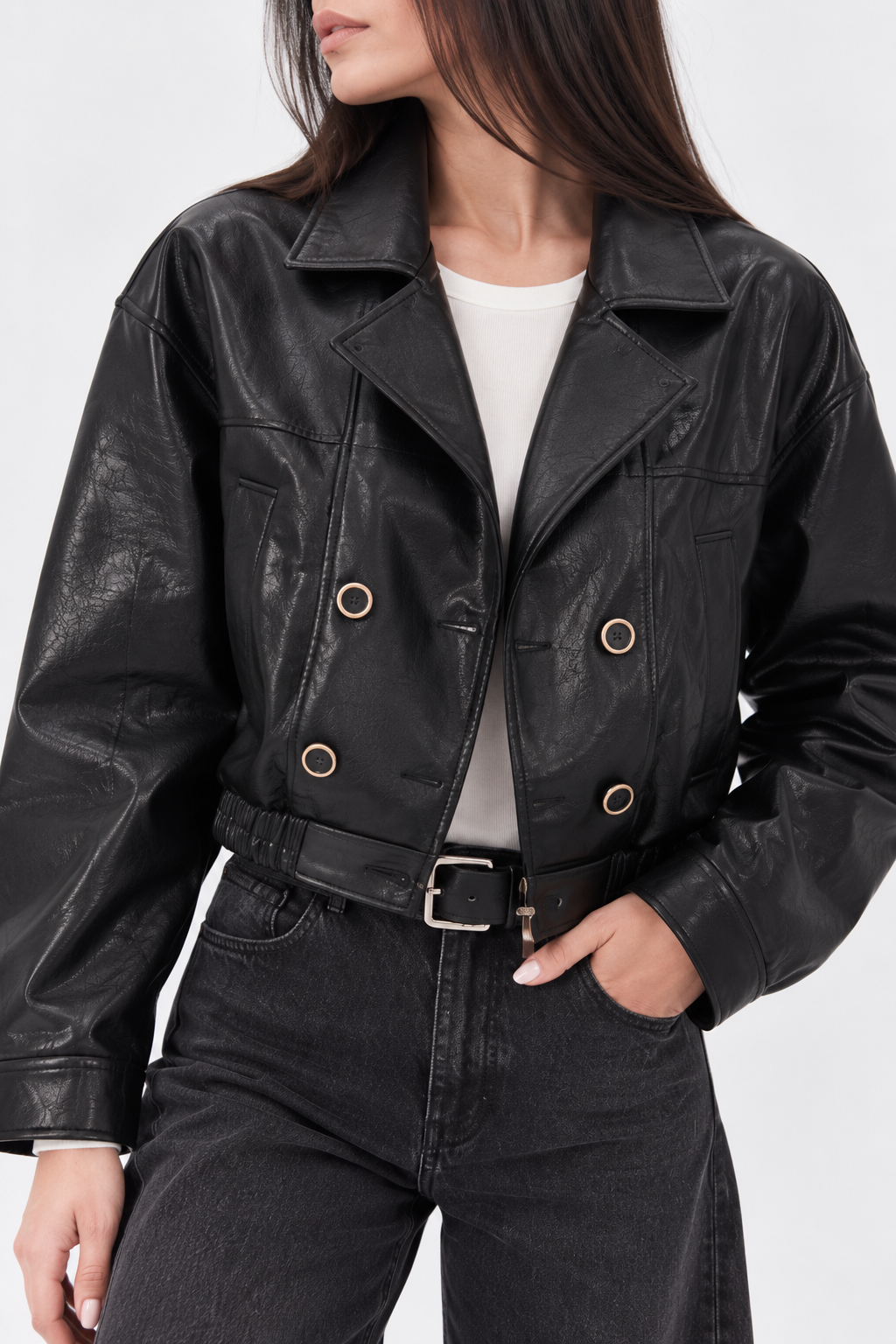 Chaqueta efecto piel