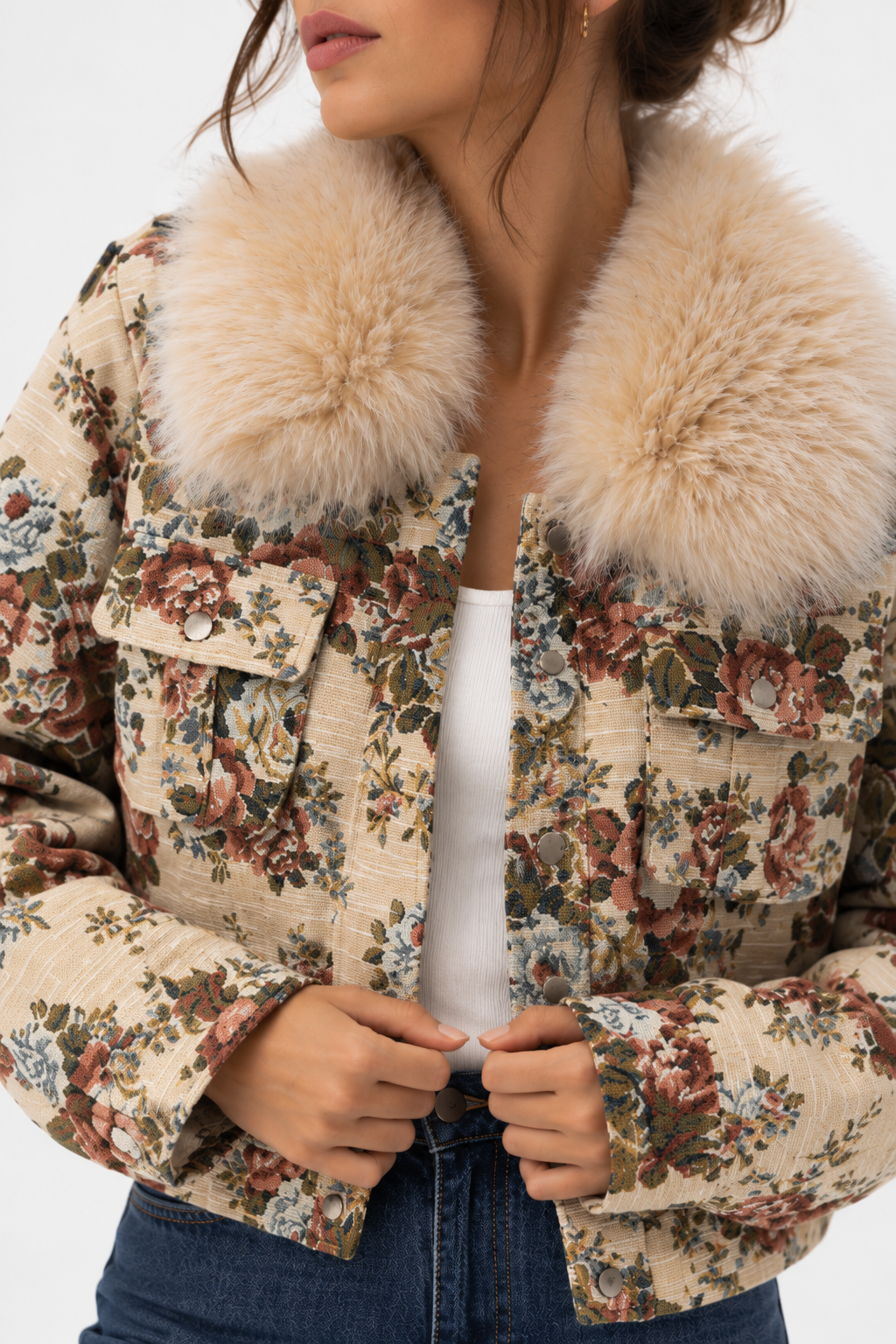 Chaqueta floral FUR.