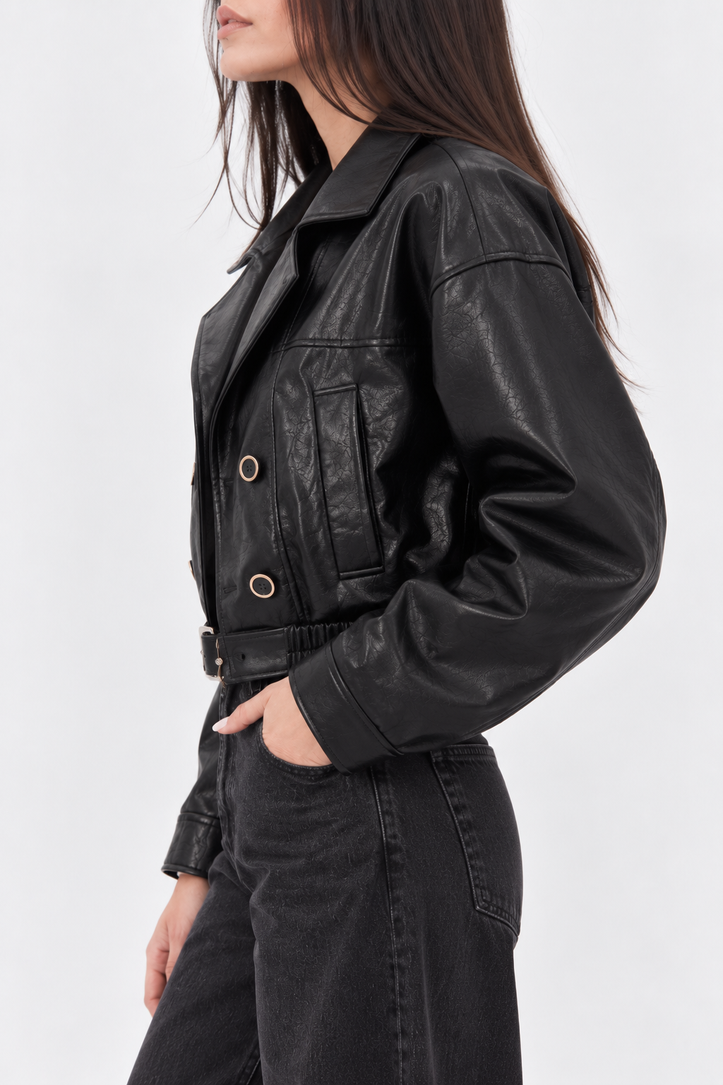 Chaqueta efecto piel
