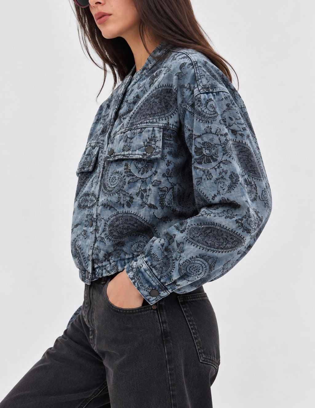 Bomber denim Paisley